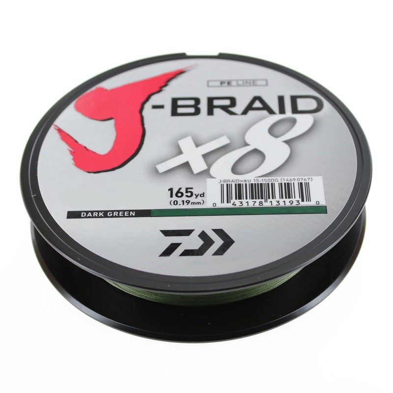 Daiwa J-Braid X8 Braided Line Dark Green 8lb 165yds
