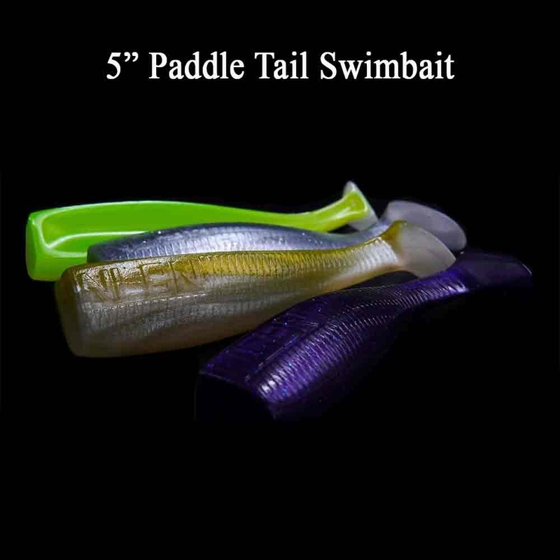 NLBN 5IN Paddle Tail Swimbaits 3Pk GREEN BACK
