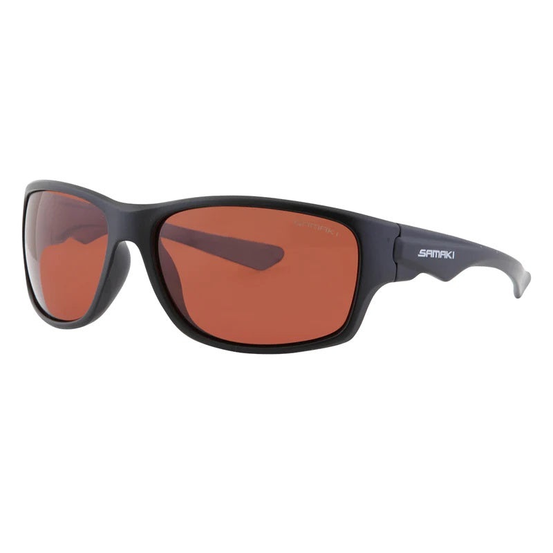 Samaki Duke Polarised Performance Sunglasses Black Blue Mirror