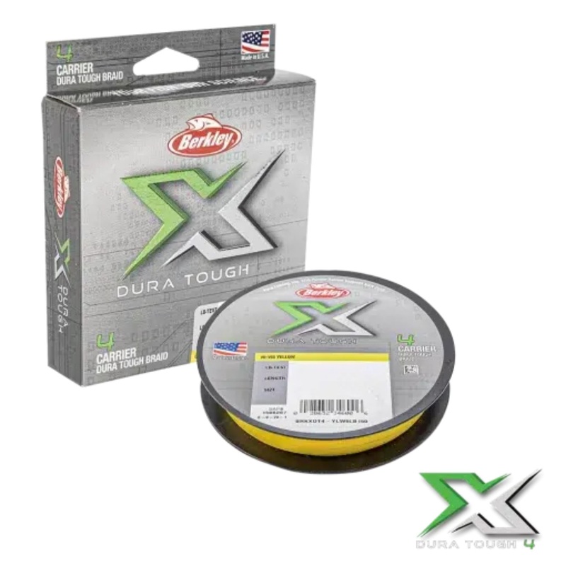 Berkley X Dura Tough 4 Carrier Braid 10LB/150M Hi – Vis Yellow