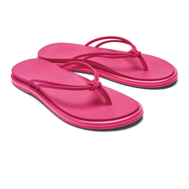 Olukai Aka Women’s Colorful Beach Sandals Pink Plumeria 6