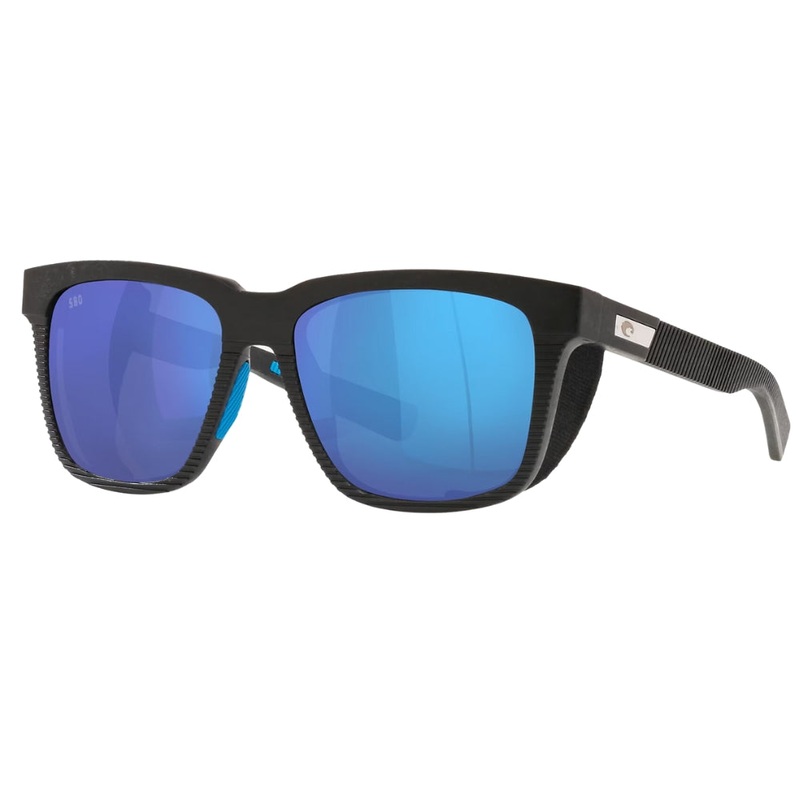 Costa Pescador Side Shield Polarised Glass Sunglasses Net Grey Frame / Blue Mirror