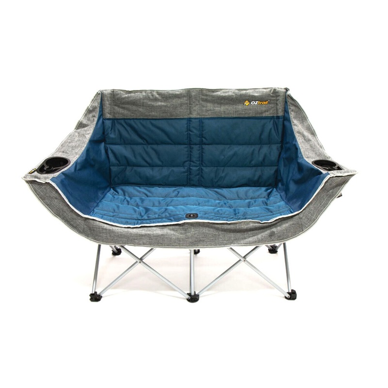 Oztrail Galaxy 2 Seater Sofa With Arms Blue