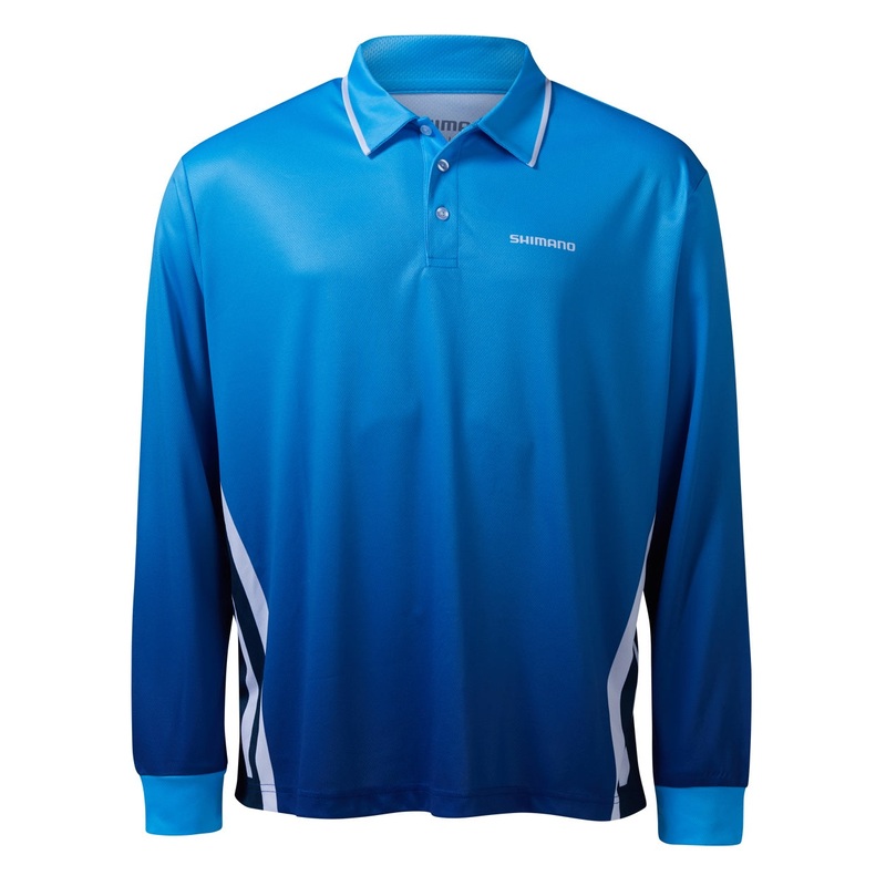 Shimano Corporate Sublimated Long Sleeve Fishing Jersey Shirt – Cyan Large