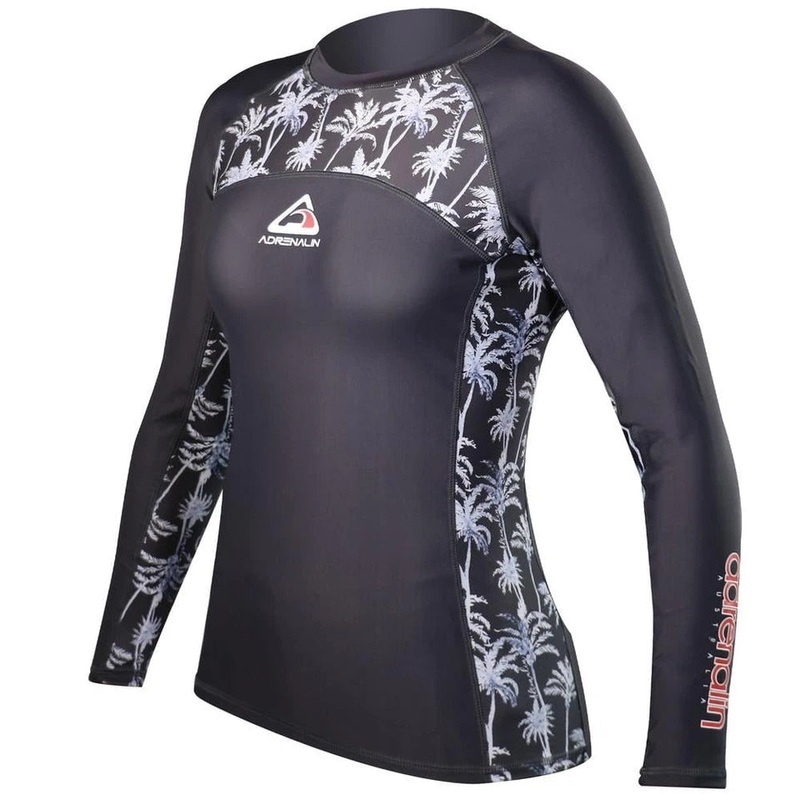 Adrenalin Ladies Beach Long Sleeve Rash Vest Charcoal 10