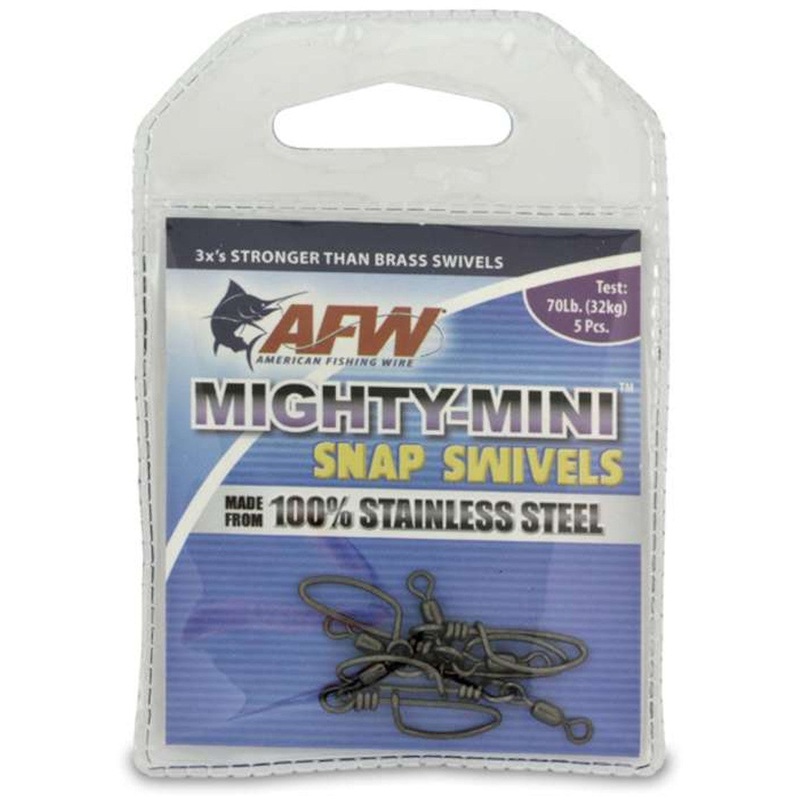 AFW Mighty Mini Stainless Steel Snap Swivels – Gunmetal Black 70# 5Pc/Pack