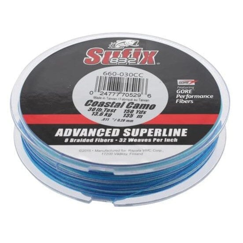 Sufix 832 Braided Line Lo-Vis Costal Camo 8lb 150yds
