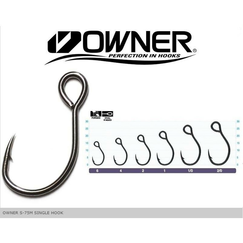 Owner S-75M Single Inline Lure Hook 1
