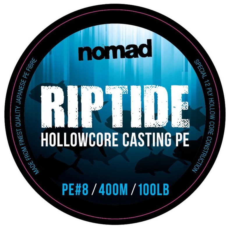 Nomad Riptide Hollow Core Casting Braid 100lb -400m WHITE