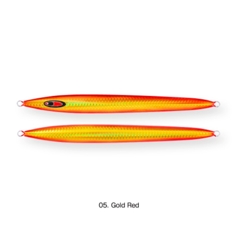 Seafloor Control Metal Jig MESSIAH SEMILONG 240g 05. Gold Red
