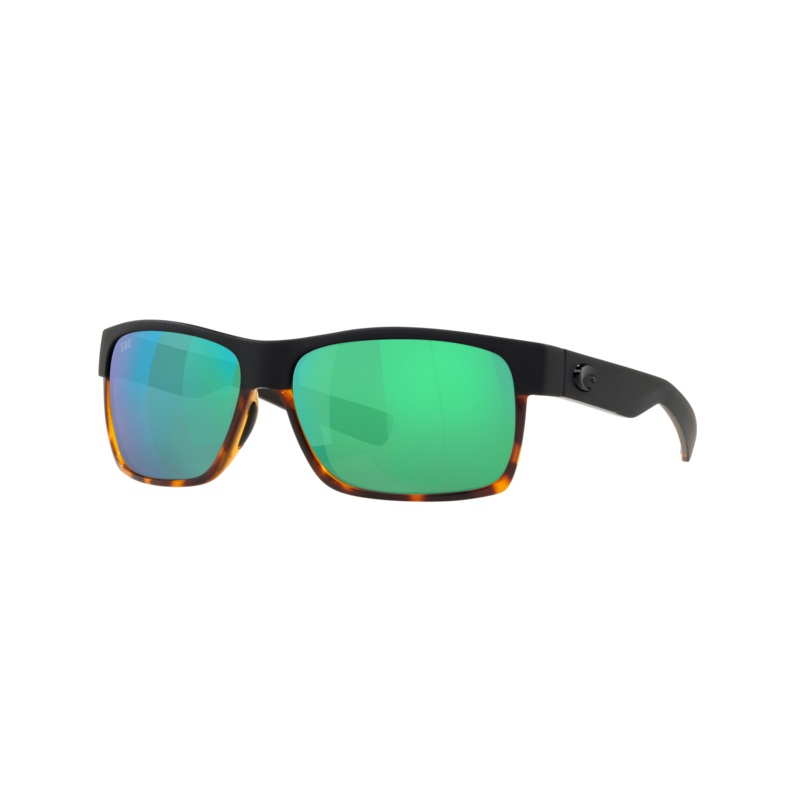 Costa Half Moon Sunglasses Matte Black/Shiny Tortoise Green Mirror 580G
