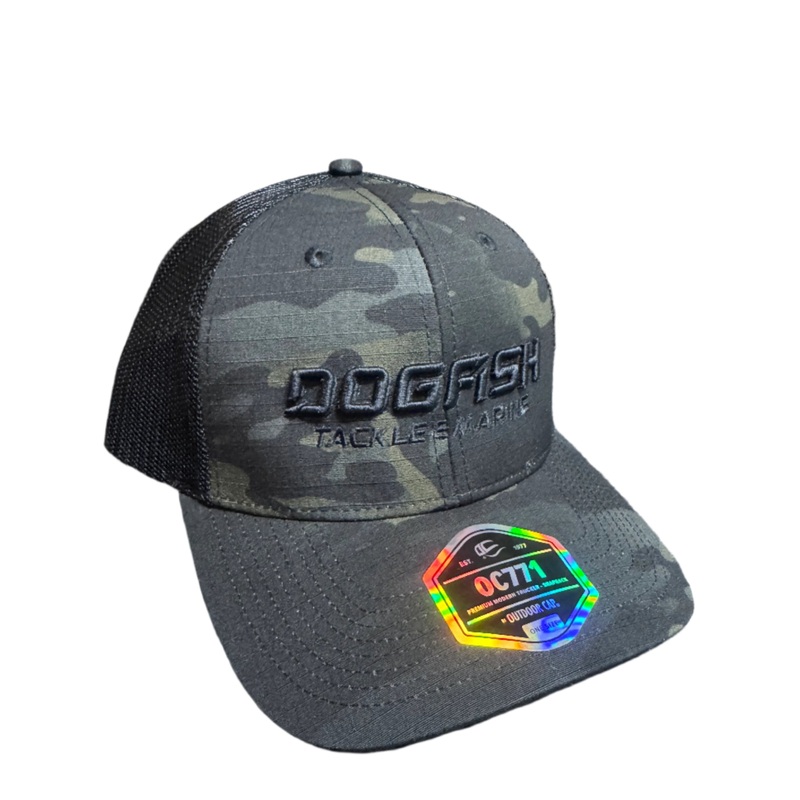 Dogfish Tackle & Marine Logo Trucker Hat O/S Multicam Black