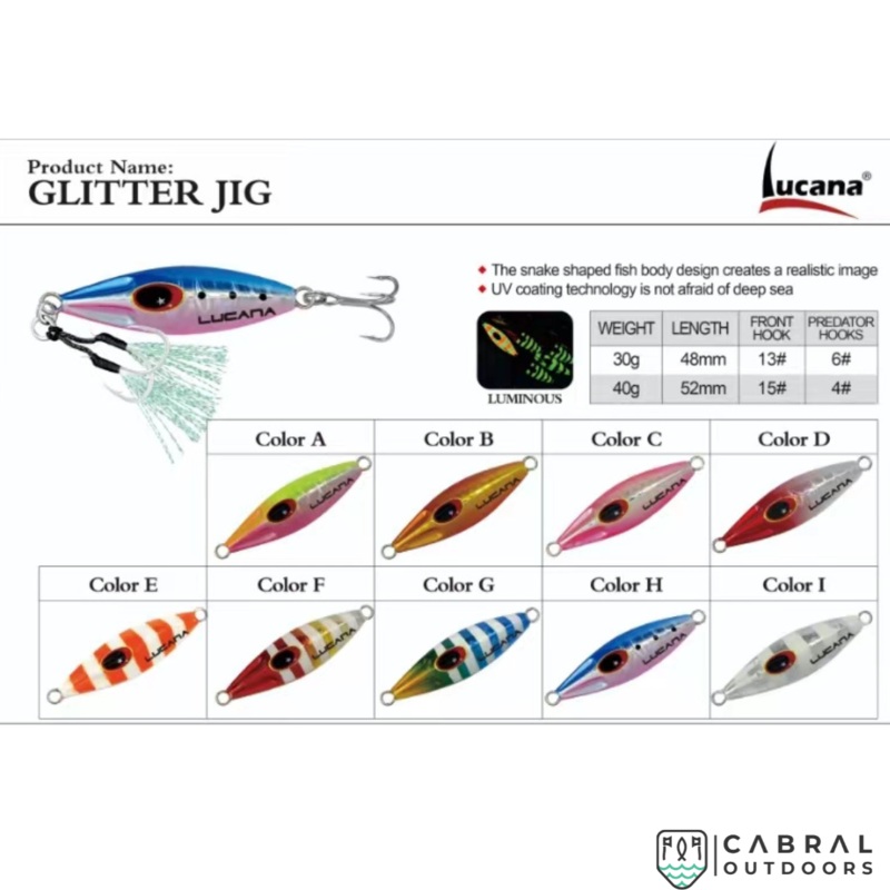 Lucana Glitter Jig | 30g-40g 30g Green Pink(A)