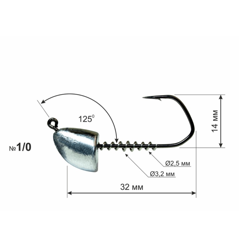 Ttes plombes “Balle” DS Barbarian Hook H1/0 (32 mm) 7gr (3pcs)