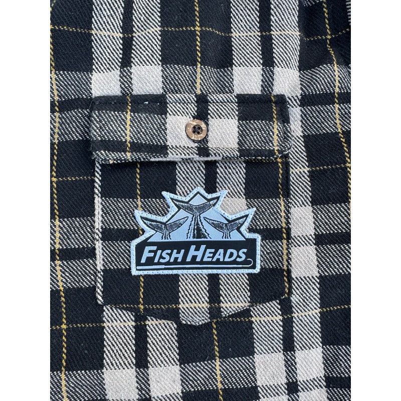 Fish Heads Triple Tuna Tail Quilted Flannel Black/Tan SM