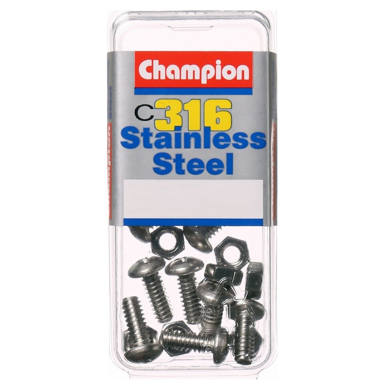 Champion Stainless Steel 316 Heavy Duty Pan Head Screws – 1/4 inch 1 1/2 inch