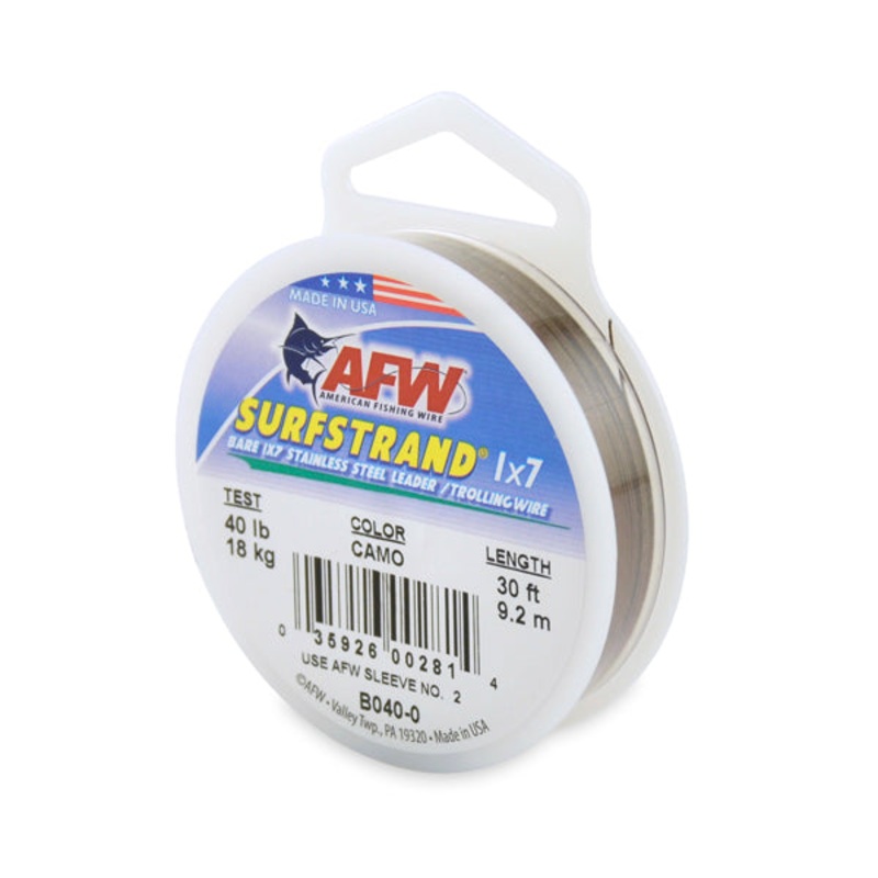 AFW surfstrand 1X7 camo cable in 30ft 40lb B040-0