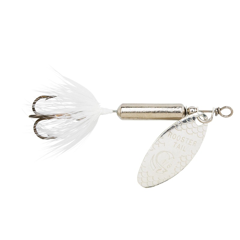 Original Rooster Tail with Treble Chrome White Tail 1/4oz