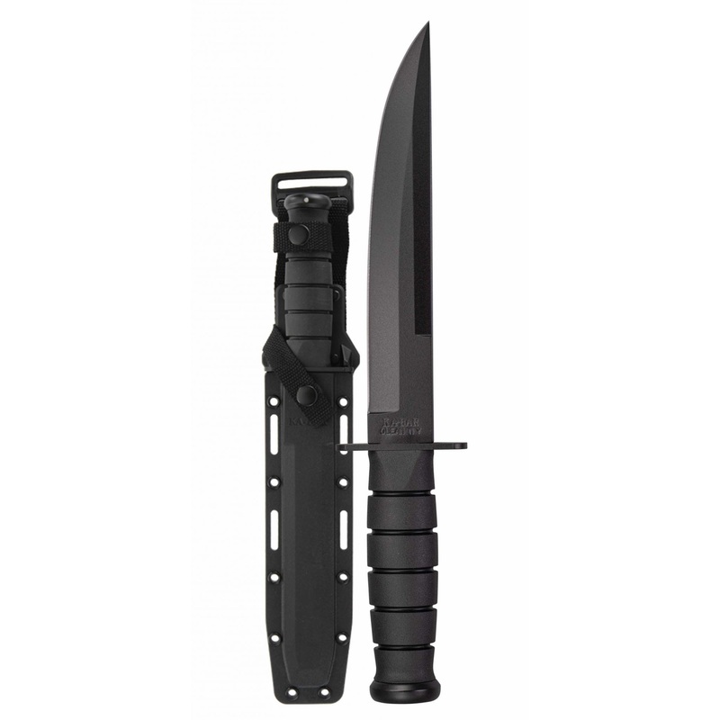 Ka-Bar KB1266 Modified Tanto Knife with Black Hard Plastic Sheath Straight Edge