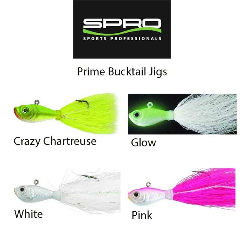 Spro 1/2 oz Bucktail Jigs CHARTREUSE