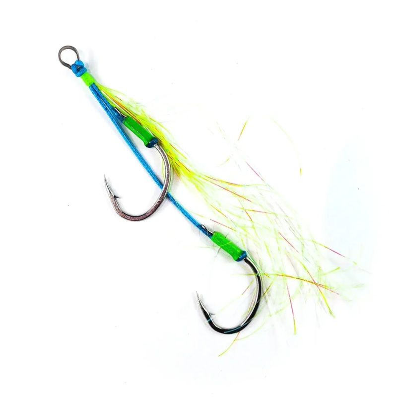 Vexed Twin Flashy Slow Assist Hooks CHARTREUSE GLOW 1/0