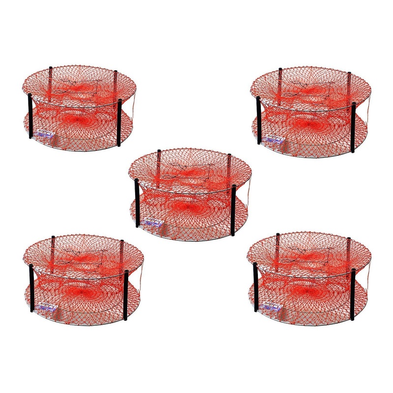 5 Pack Bulk Wilson Orange Heavy Duty Round Crab Pots
