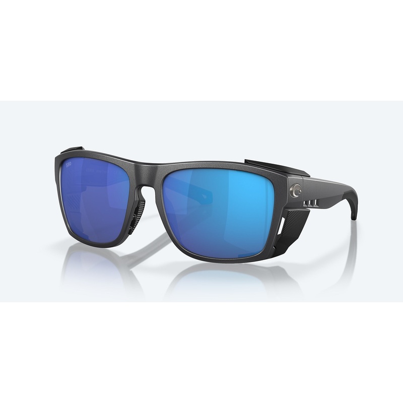Costa King Tide 6 Polarized Sunglasses Polarized Glass (580G) Blue Mirror Black Pearl