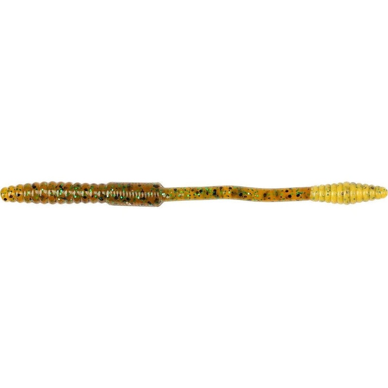 Big Bite Baits Squirrel Tail Worm Pumpkin Green Pepper 6″ 10pk