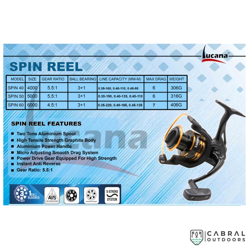 Lucana Spin 40-60 Spinning Reel Spin 40