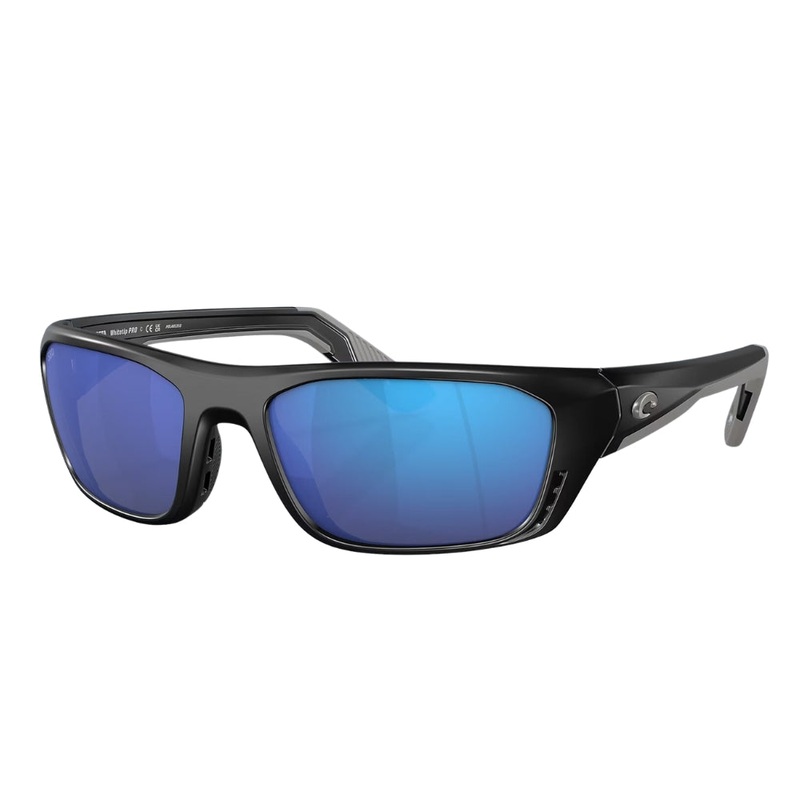 Costa Whitetip Pro Polarised Glass Sunglasses Matte Black Frame / Blue Mirror Lens