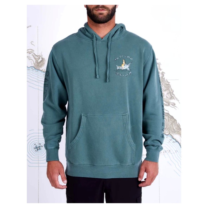 Salty Crew Siren Overdyed Fleece S Pine Green