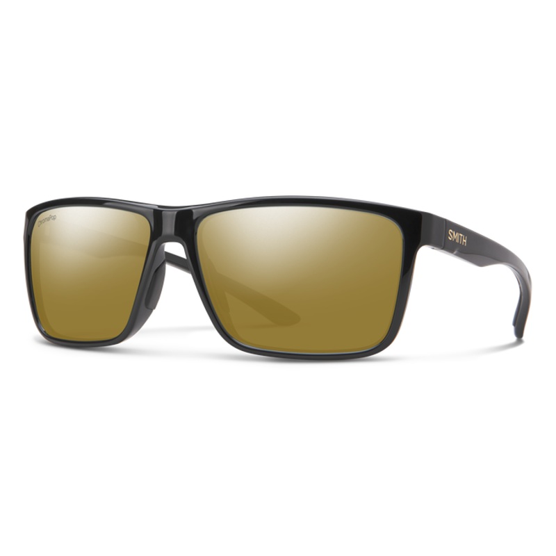 Smith Optics Riptide Black Frame Glass Polarised Bronze Mirror Lens Performance Sunglasses