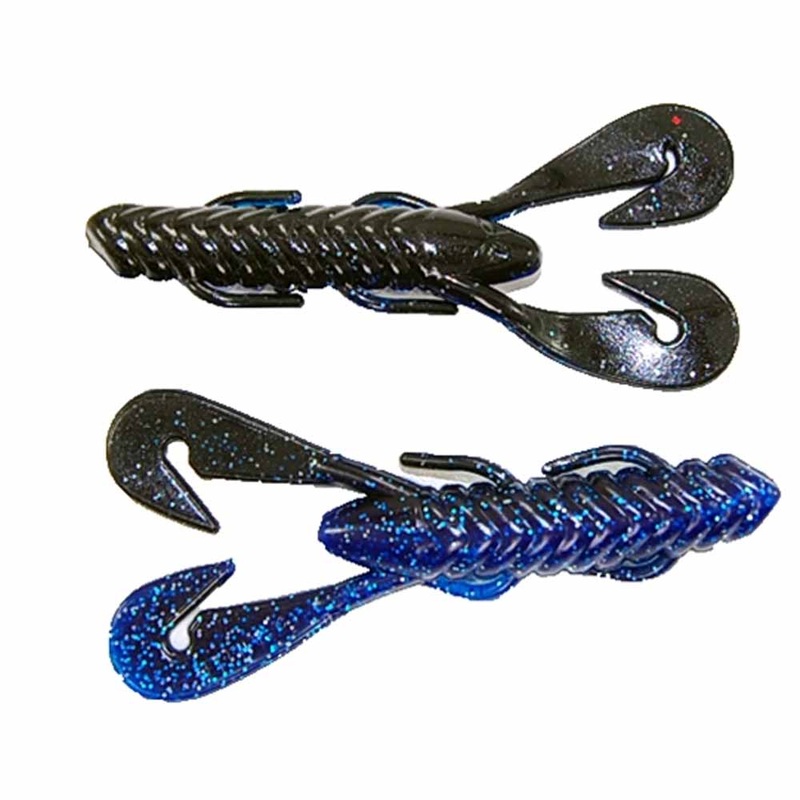 Gambler Burner Craw 7PK Lures BLACK BLUE BLUE TAIL