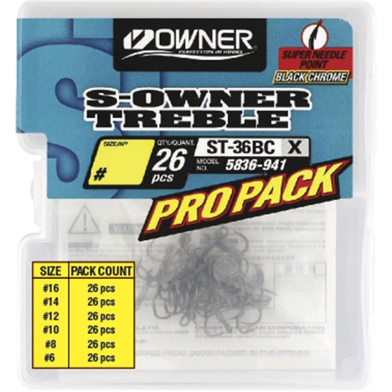 Owner ST36BC Treble Hook Bulk Value Pro Pack 10
