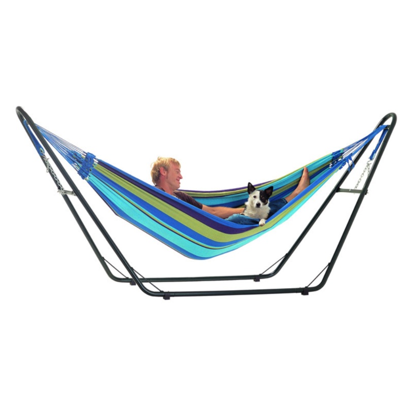Oztrail Double Hammock Frame With Hammock Blue
