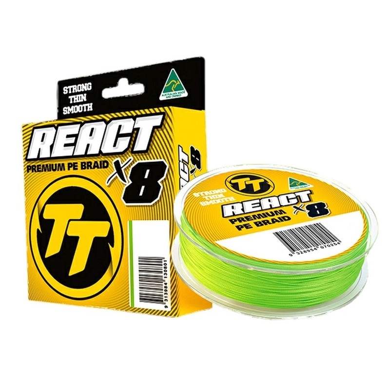Tackle Tactics TT React X8 Green Braided Fishing Line 150m 10lb