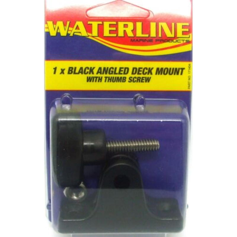Waterline Angled Deck Mount with Thumb Screw Black