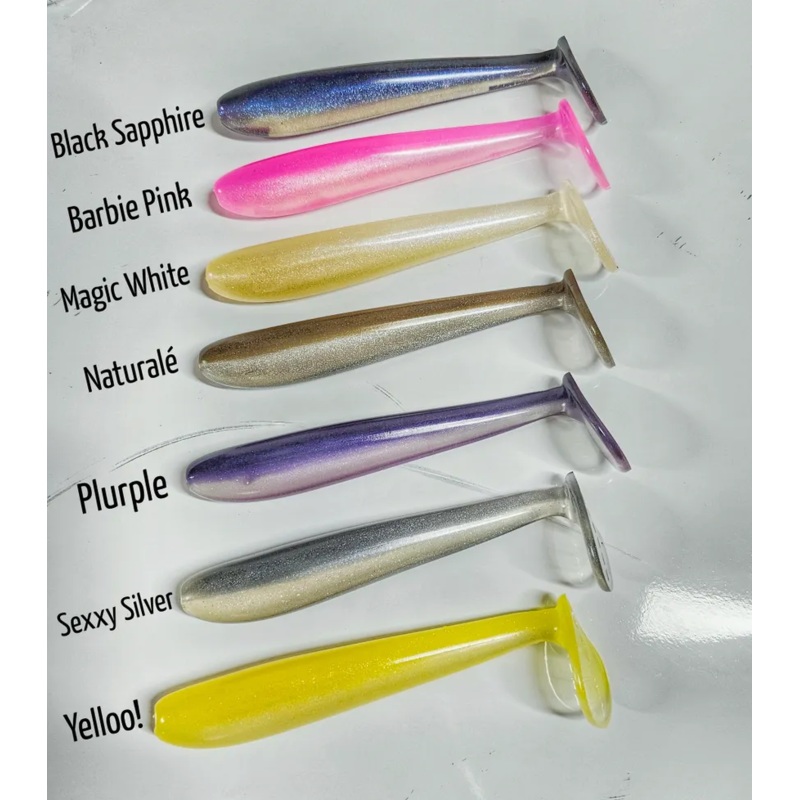 Gravity Tackle GT Paddle Tails 4″ (5pk) Magic White