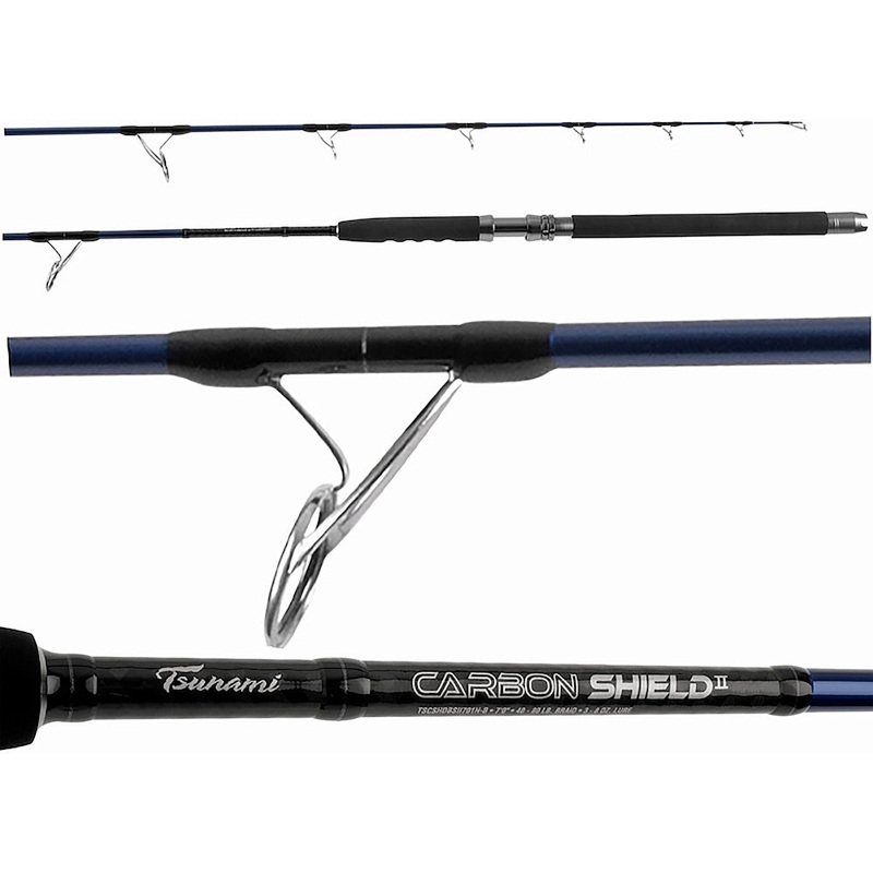 Tsunami Carbon Shield II Boat Spin Rod SII701M – Blue