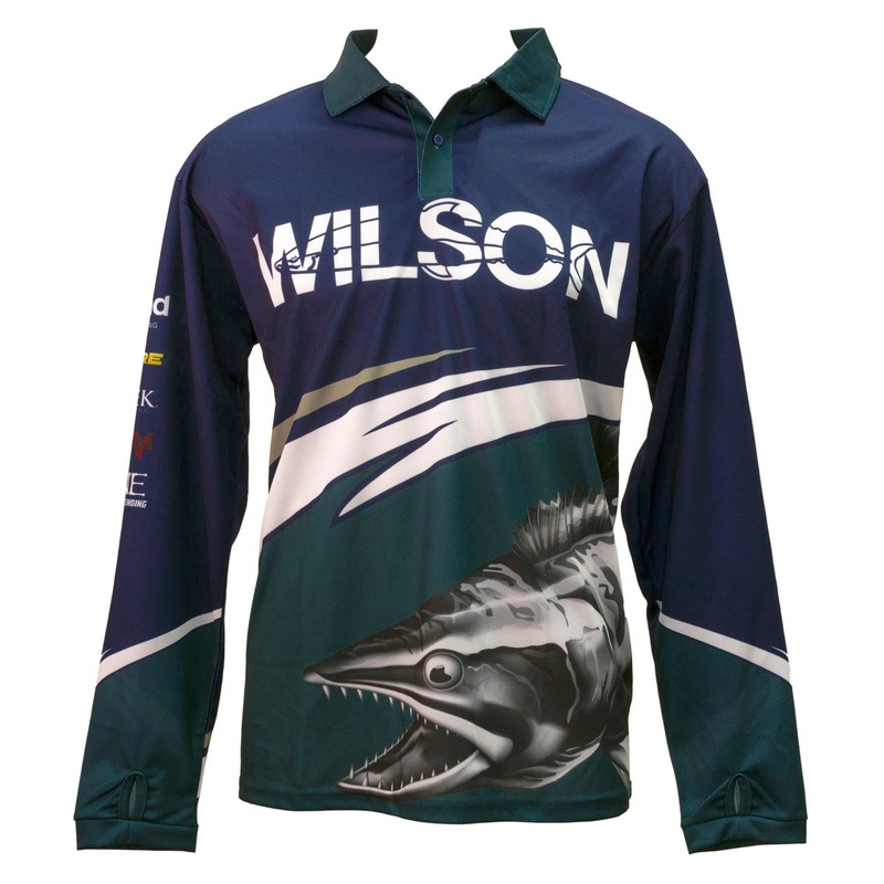 Wilson Bolt Adult Long Sleeve Fishing Jersey Shirt Large