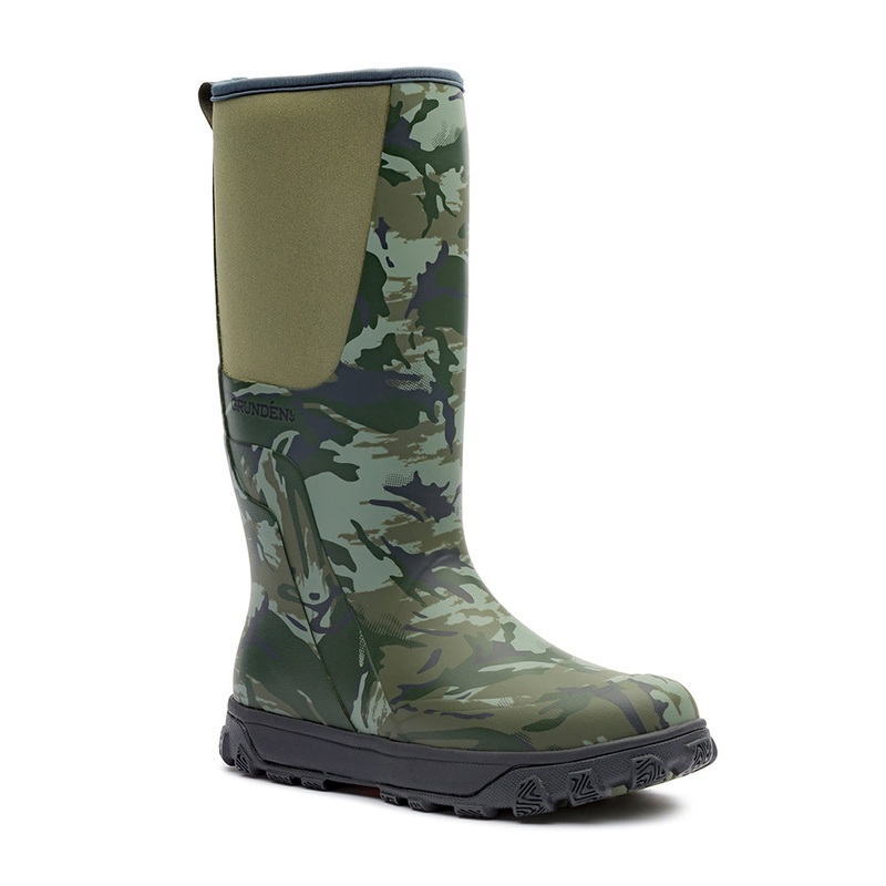 Grundens Deviation Tall Boot Refraction Camo Green M 9