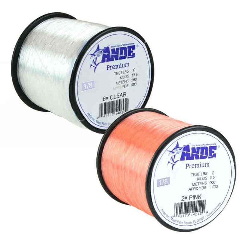 Ande 1/8lb Spool Premium Monofilament Line BLUE 4LB