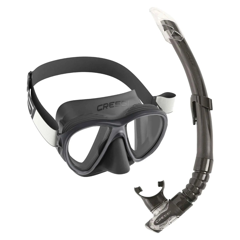 Cressi Fiji and Gamma Mask/Snorkel Set Black/Black