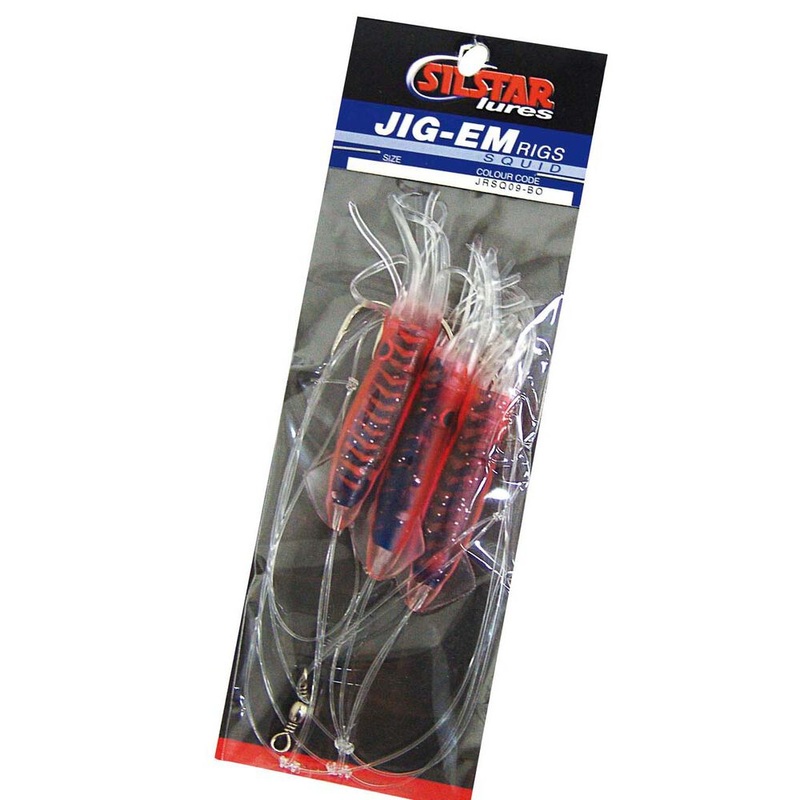 Silstar Jig Em Squid Pre Tied Rig 13cm Black Orange