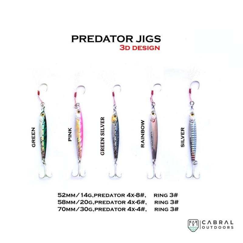 Lucana Predator Jigs | 14-30g 14g Green