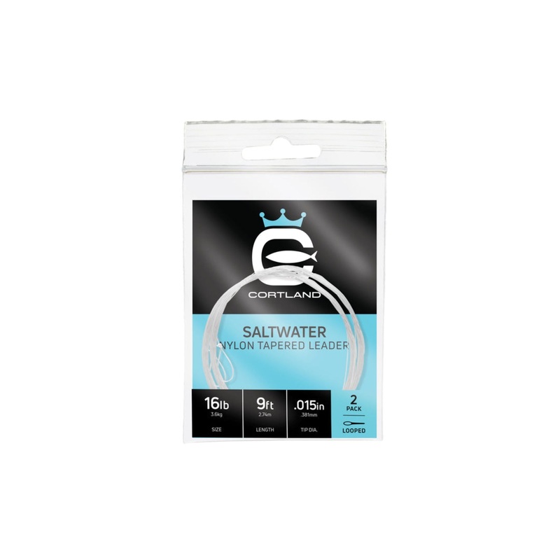 Cortland Saltwater Nylon Tapered Leader 9′ – 2 Pack 10 lb
