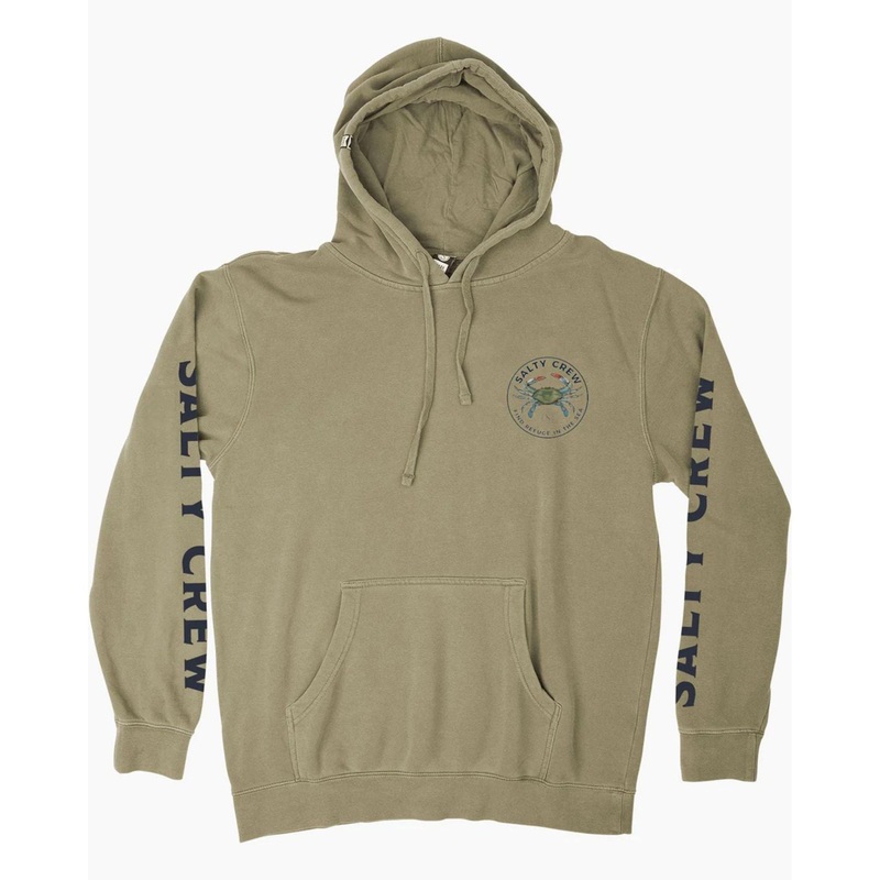 Salty Crew Blue Crabber Overdyed Fleece S SANDSTONE