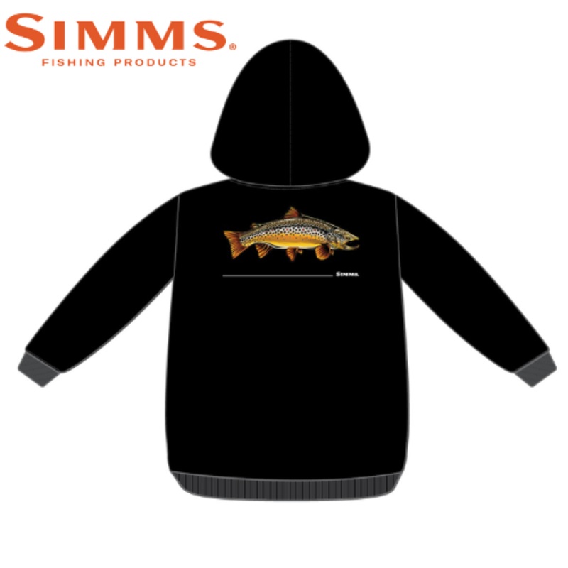 Simms Logo Hoody S BROWN TROUT