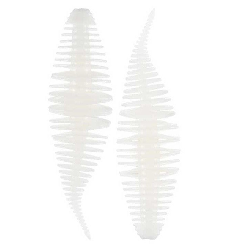 Geecrack Bellows Shad White 3.8″ 5pk