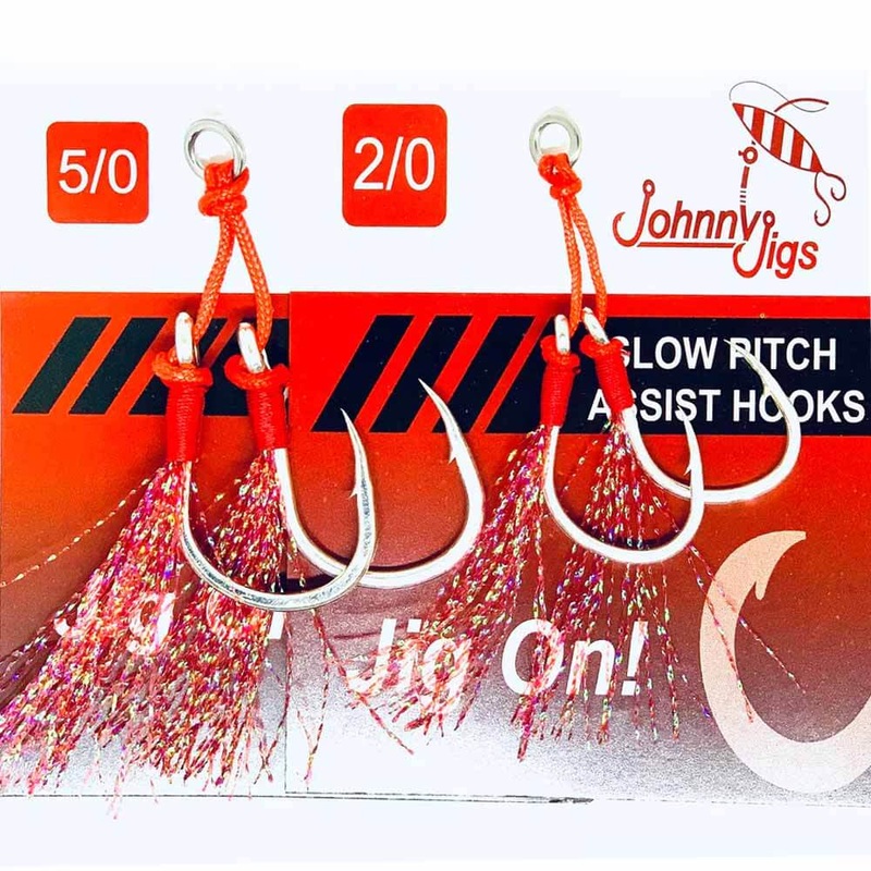 Johnny Jigs Feathered Twin Assist Hooks 2/0
